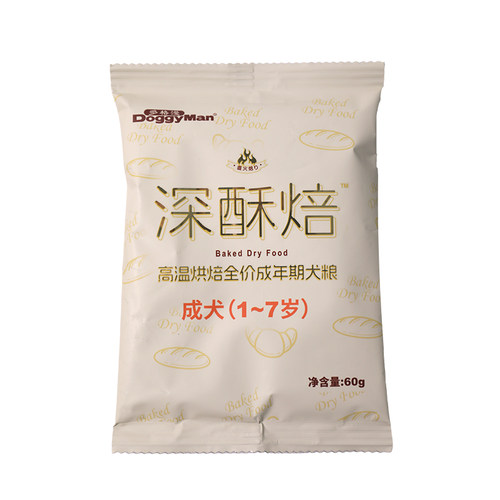 Doggyman多格漫深酥焙高温烘焙全价成年期犬粮试吃装60g