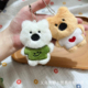 可爱卡通小狗包包挂件学生情车侣钥匙扣一对毛绒公仔书包背包挂饰