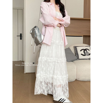 白色蕾丝半身裙女2025新款夏季