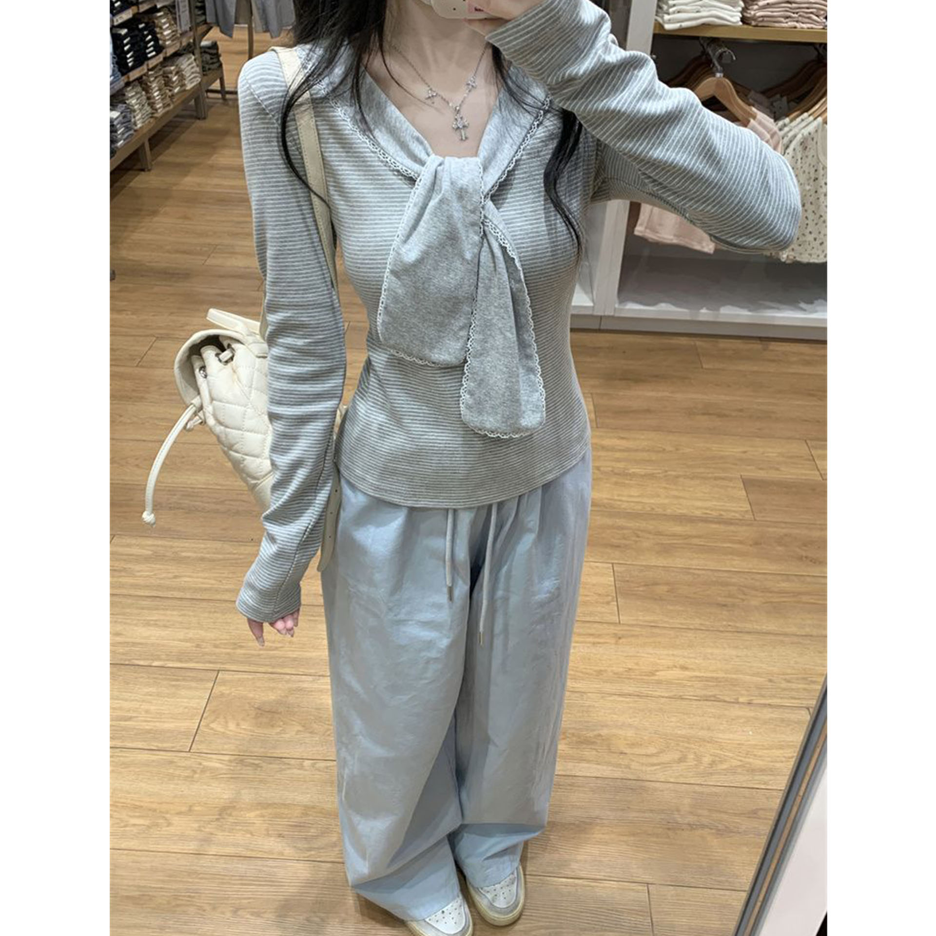 休闲风美式复古减龄别致海军领