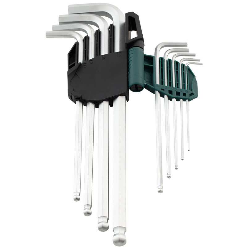 世达09101A内六角扳手套装特长球头铬钒钢加硬公制9件套1.5-10mm