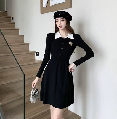 miu系千金连衣裙轻奢高级感名媛小香风显瘦气质春秋韩系绝美裙子