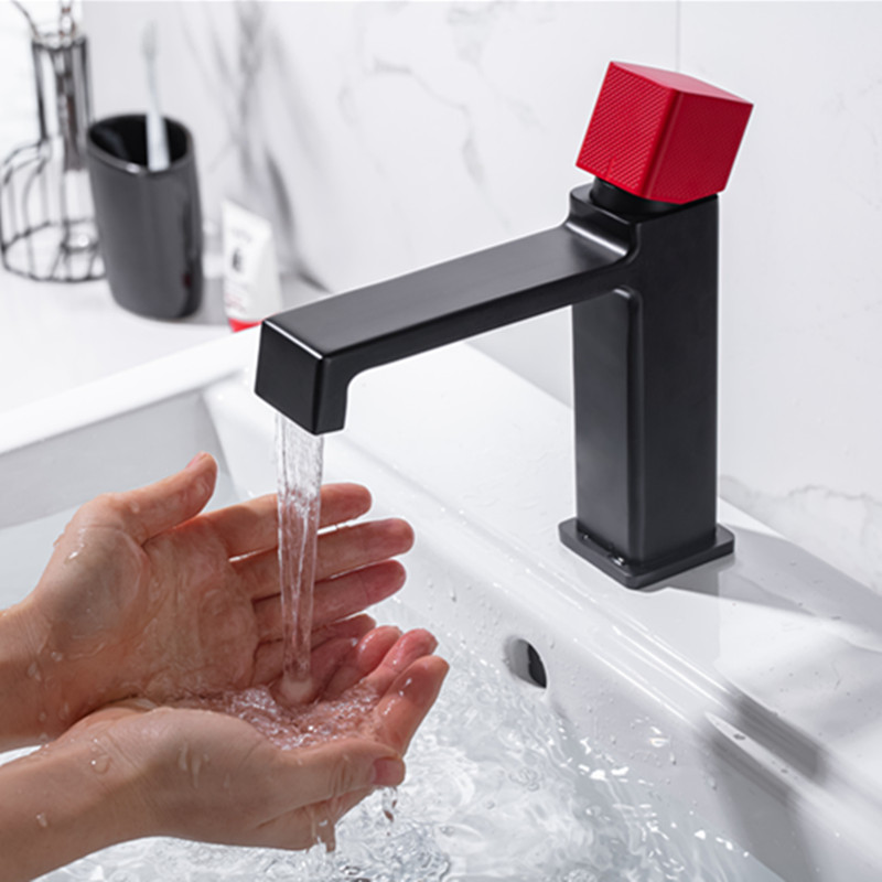 洗脸盆水龙头冷热水瀑布防溅水