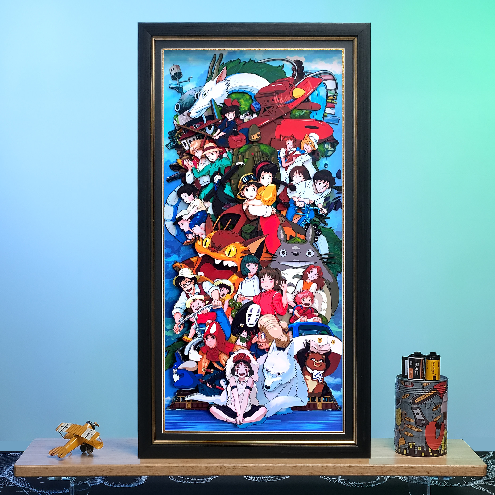 宫崎骏动漫大合集手工纸艺立体画动漫客厅卧室装饰挂画生日礼物
