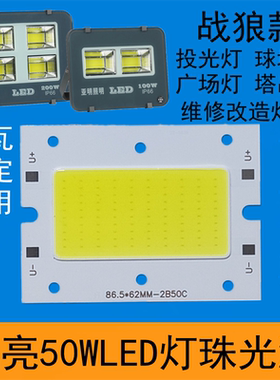 50Wled投光灯灯芯庭院球场灯厂房照明射灯板灯片防水驱动电源配件