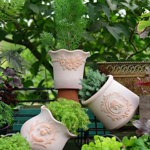 花边创意陶盆多肉绿植透气排水陶土盆花园田园欧式通用摆件花盆