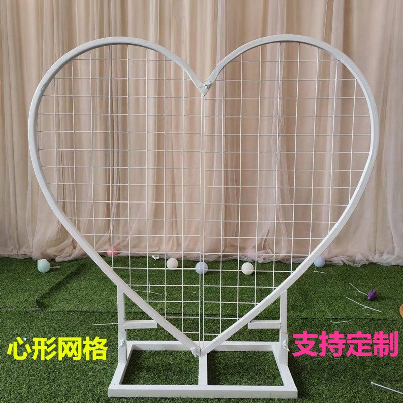 婚庆道具心形铁艺网格屏风圆环