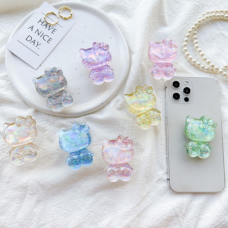 便携看剧支撑众支架手机猫镭射炫彩伸缩可式小透明粘贴KTins气囊