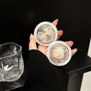 ins风透明圆球珍珠花樱桃磁吸气囊支架手机壳粘贴式伸缩背贴新款