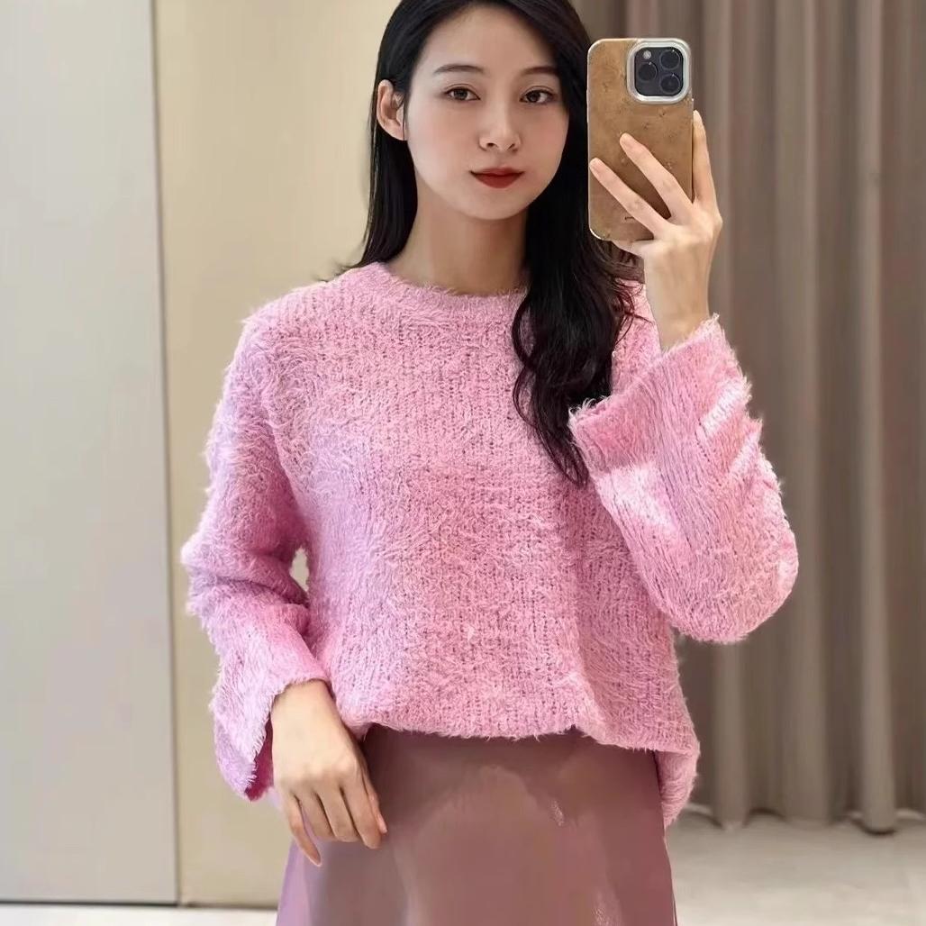 EP JSYBOW 2025春季新款女装 粉色针织衫 温柔系毛衣9501A