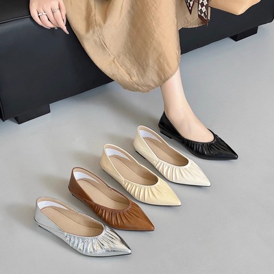 2025新款时尚百搭软底气质浅口舒适平底鞋单鞋乐福鞋玛丽珍鞋女鞋