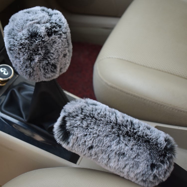 冬季汽车真皮排挡套毛绒档把手动挡档位自动挡挂挡套档杆套手刹套