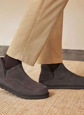 skechers斯凯奇加绒保暖男鞋休闲鞋轻质柔软一脚蹬205178 205472