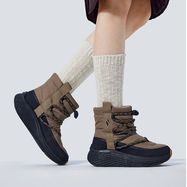 skechers斯凯奇加绒保暖女靴雪地靴舒适保暖一脚蹬中帮靴144367
