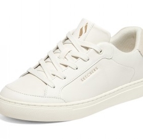 skechers斯凯奇女鞋小白鞋简约皮质板鞋休闲鞋纯色运动鞋155576