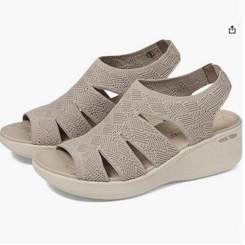 Skechers 斯凯奇Pier-lite女士坡跟凉鞋女鞋休闲鞋厚底增高