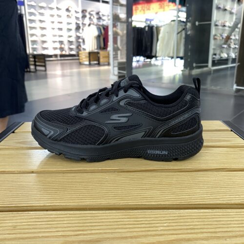 skechers斯凯奇女鞋缓震回弹跑步鞋经典轻便舒适休闲鞋128075-BBK