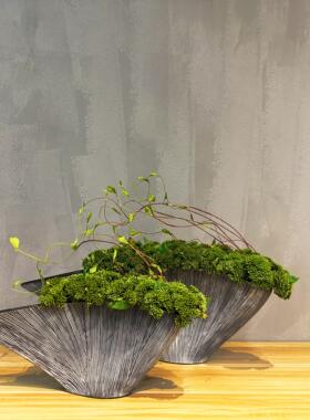 新中式仿真花艺绿色野果插花盆景
