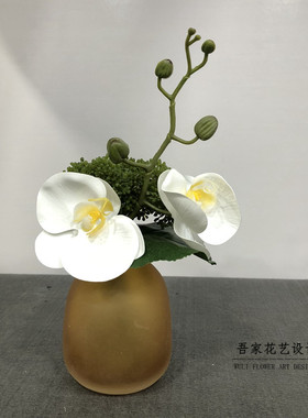 简约现代新中式仿真花艺小套装别墅样板间茶几卫浴软装花艺摆件