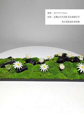 轻奢新中式金属黄铜色花器永生苔藓青苔微景观  样板间酒店会所台