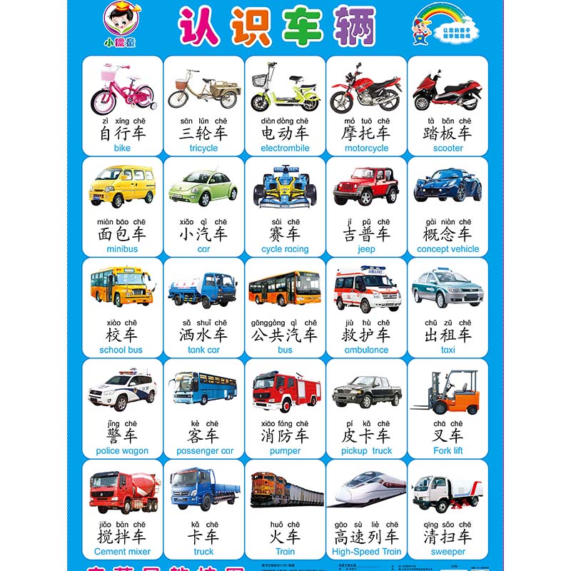 認識車輛無聲掛圖