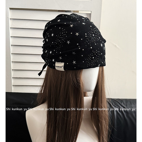 是困困鱼y2k星星显脸小冷帽女夏季百搭音乐节出片包头帽子潮