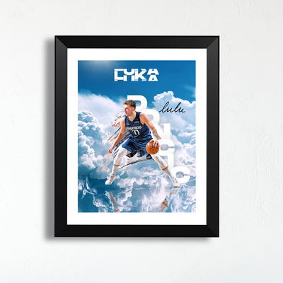 独行侠东契奇东77号插画相框艺术海报画周边礼物宿舍桌摆件照片墙