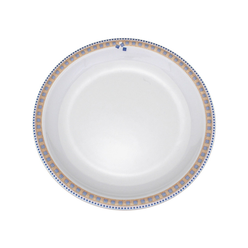 德国产盘子Eschenbach方格花纹咖啡盘点心盘子陶瓷鱼盘28cm欧式