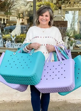 EVA沙滩洞洞包手提防水旅行包女士可水洗适用于 运动沙滩市场泳池