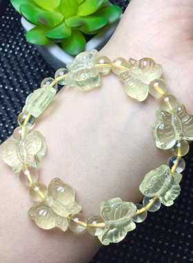 收藏天然黄水晶宝石情侣雕刻