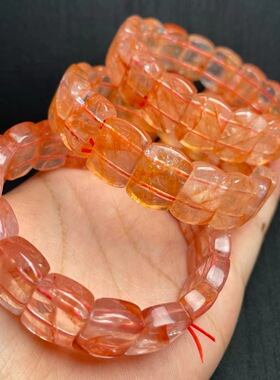 天然红胶花手排手链女款单圈时尚饰品礼物送女友闺蜜生日礼物