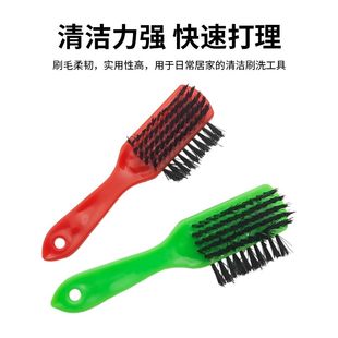 三面鞋油塑料鞋刷多功能清洁毛刷皮鞋软毛刷子家用洗衣擦鞋油刷洗