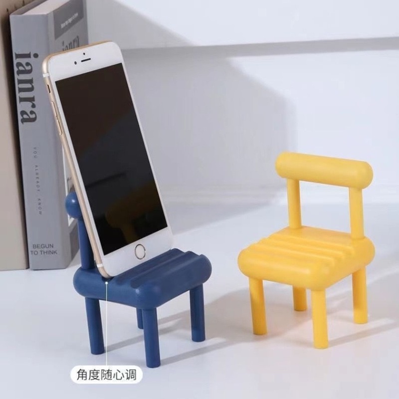 手机支架小椅子创意桌面可爱便携懒人折叠办公室小巧凳子创意板凳