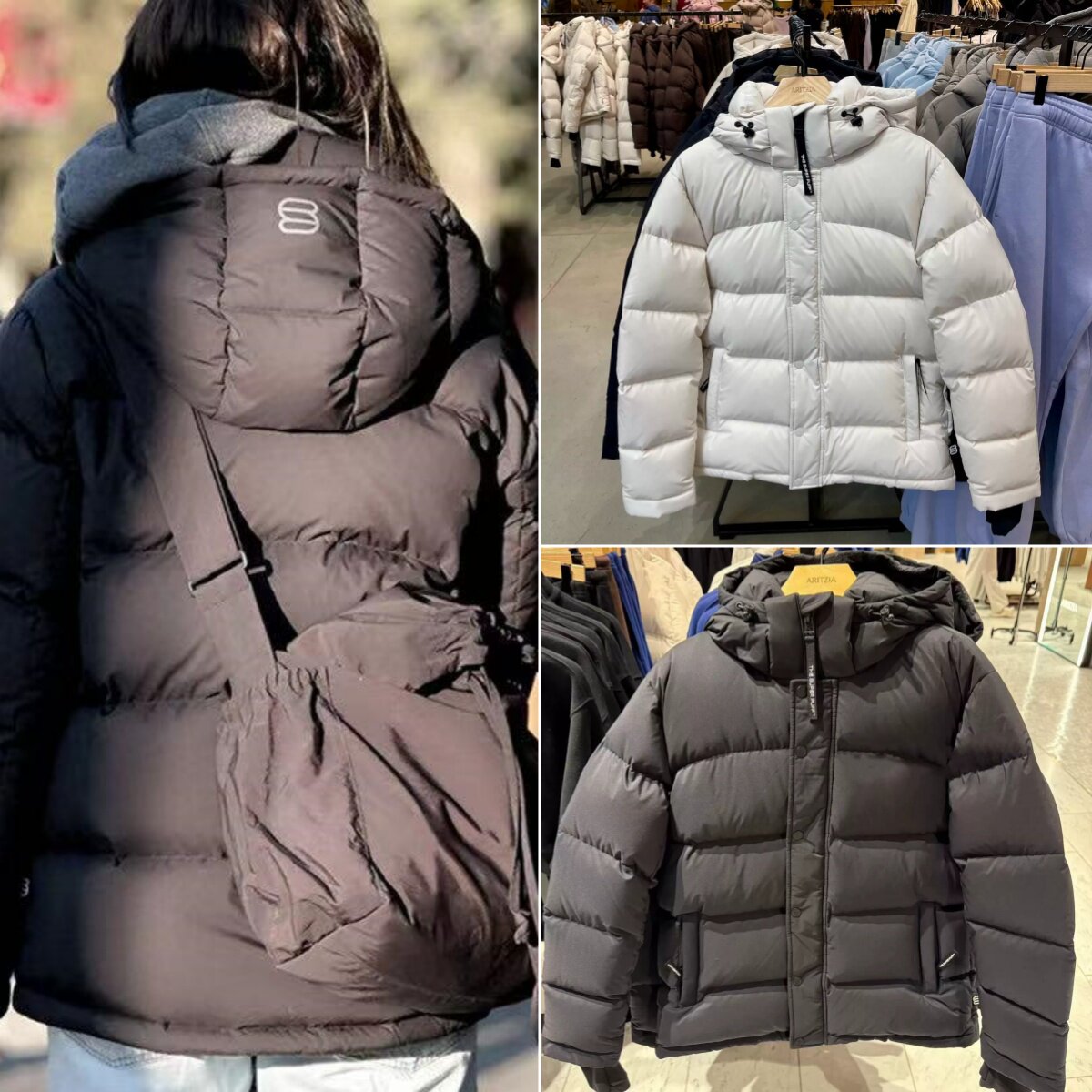 Aritzia新款羽绒服女加拿大tna泡芙白鹅绒五格加厚保暖连帽外套冬