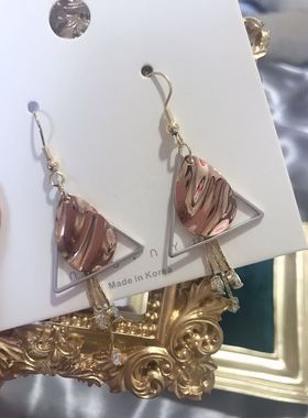 韩国气质简约冷淡风金属波浪耳环女ins网红个性百搭耳坠耳饰88164