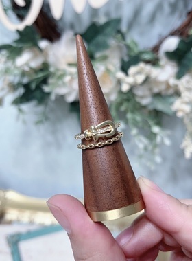 时尚个性双层开口食指戒女ins潮简约百搭小众设计指环饰品女A442