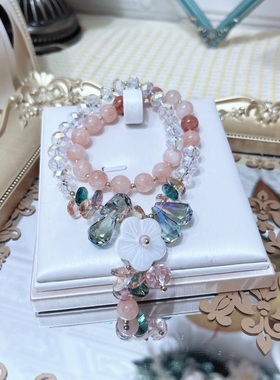 超仙女水晶手链女精致设计装饰双层流苏韩版爆款手串饰品礼物A306