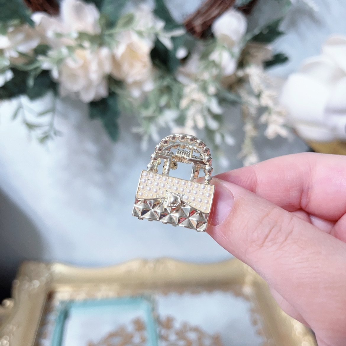 爆款网红款包包造型小号抓夹简约合金发抓减龄少女超仙气质夹1644