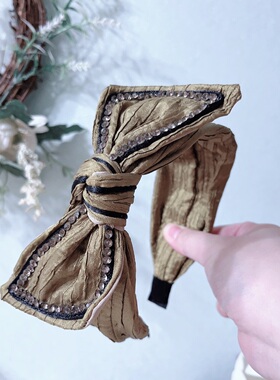 绿色大蝴蝶结发箍女百搭简约宽边显脸小的头箍压发窟网红发卡A775