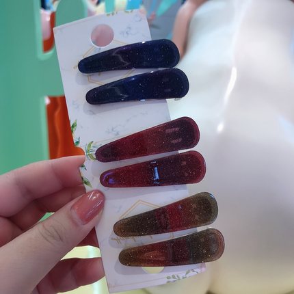 亚克力BB夹简约气质树脂掰掰夹百搭边夹刘海夹发夹碎发夹子女1463