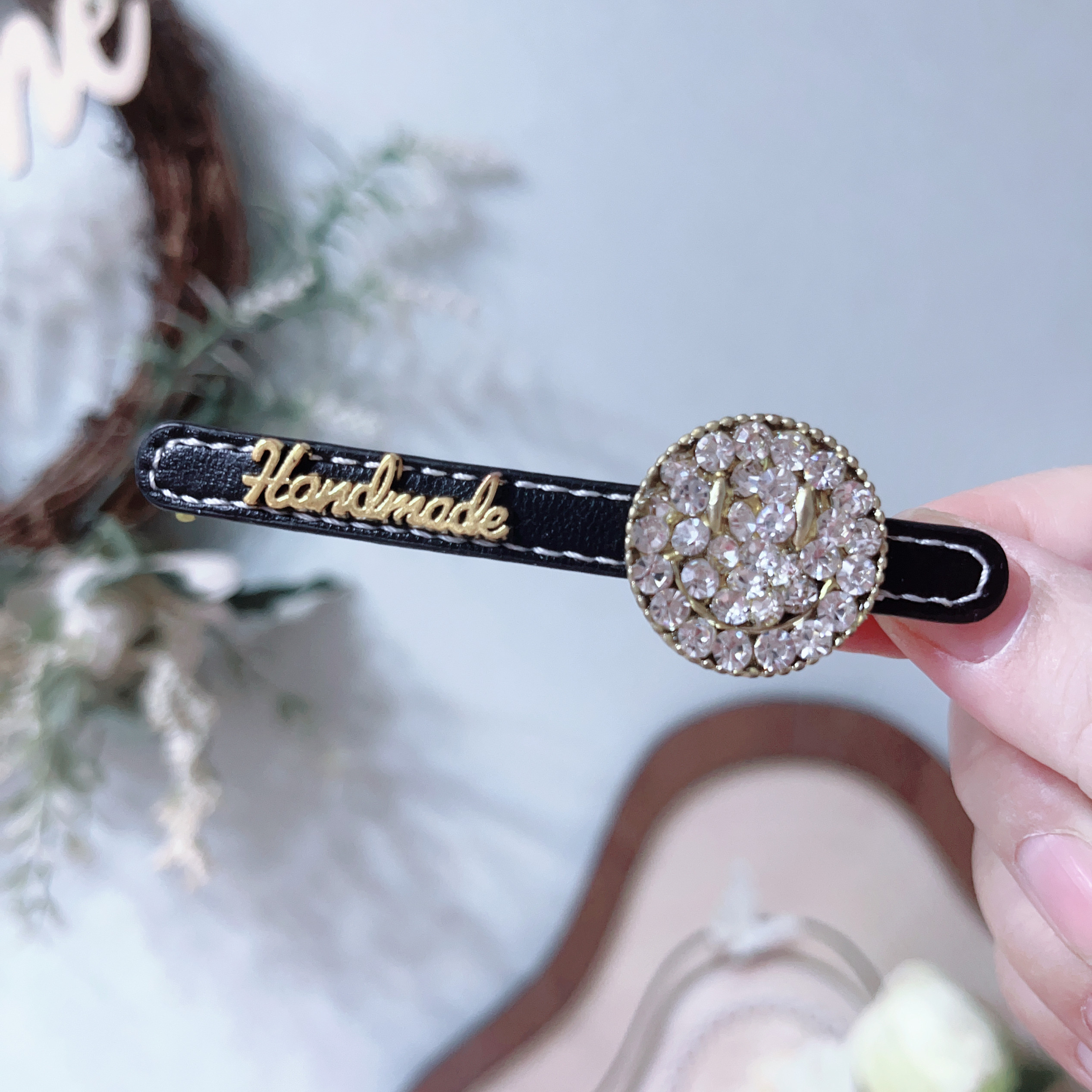 发夹成人韩国夹子带钻笑脸简约气质鸭嘴夹顶夹鸭嘴夹刘海头饰1080