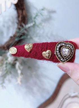 新款新年红色爱心掰掰夹BB夹少女头饰刘海侧边夹顶夹发饰发夹B021