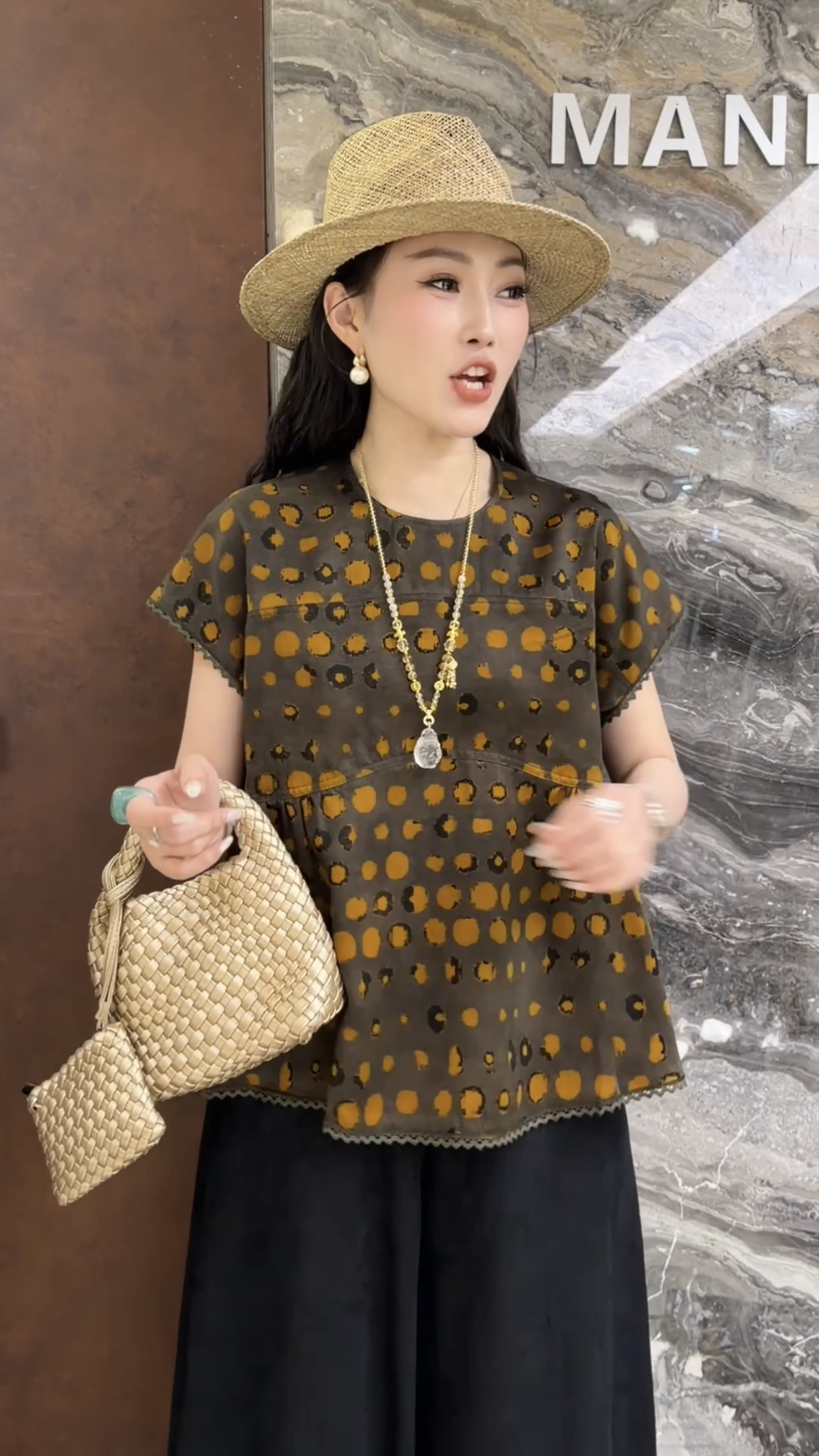 欧洲站2026夏季新款娃娃款圆领豹纹印花宽松百搭款女士套头衬衫