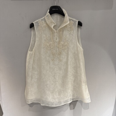 欧洲站2026春季新款立领重工钉钻百搭新中式国风无袖背心女潮1697