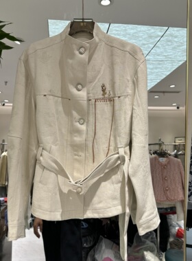 欧洲站2026春季新款立领单排扣订钻收腰韩系风短款外套女士潮A051