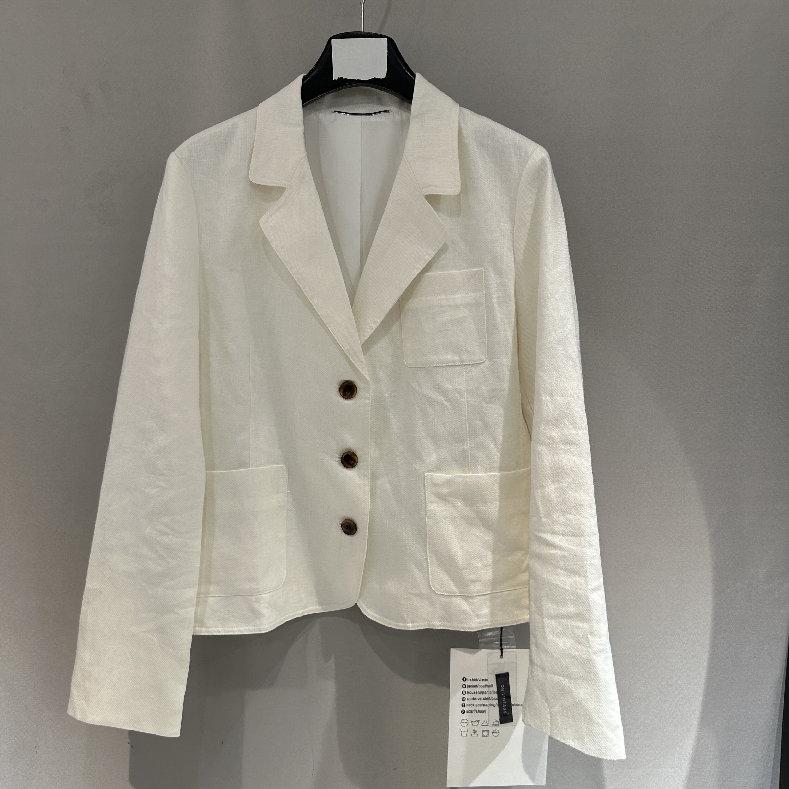 欧洲站2026春季新款翻领三粒扣百搭显瘦简约小个子亚麻款西装外套