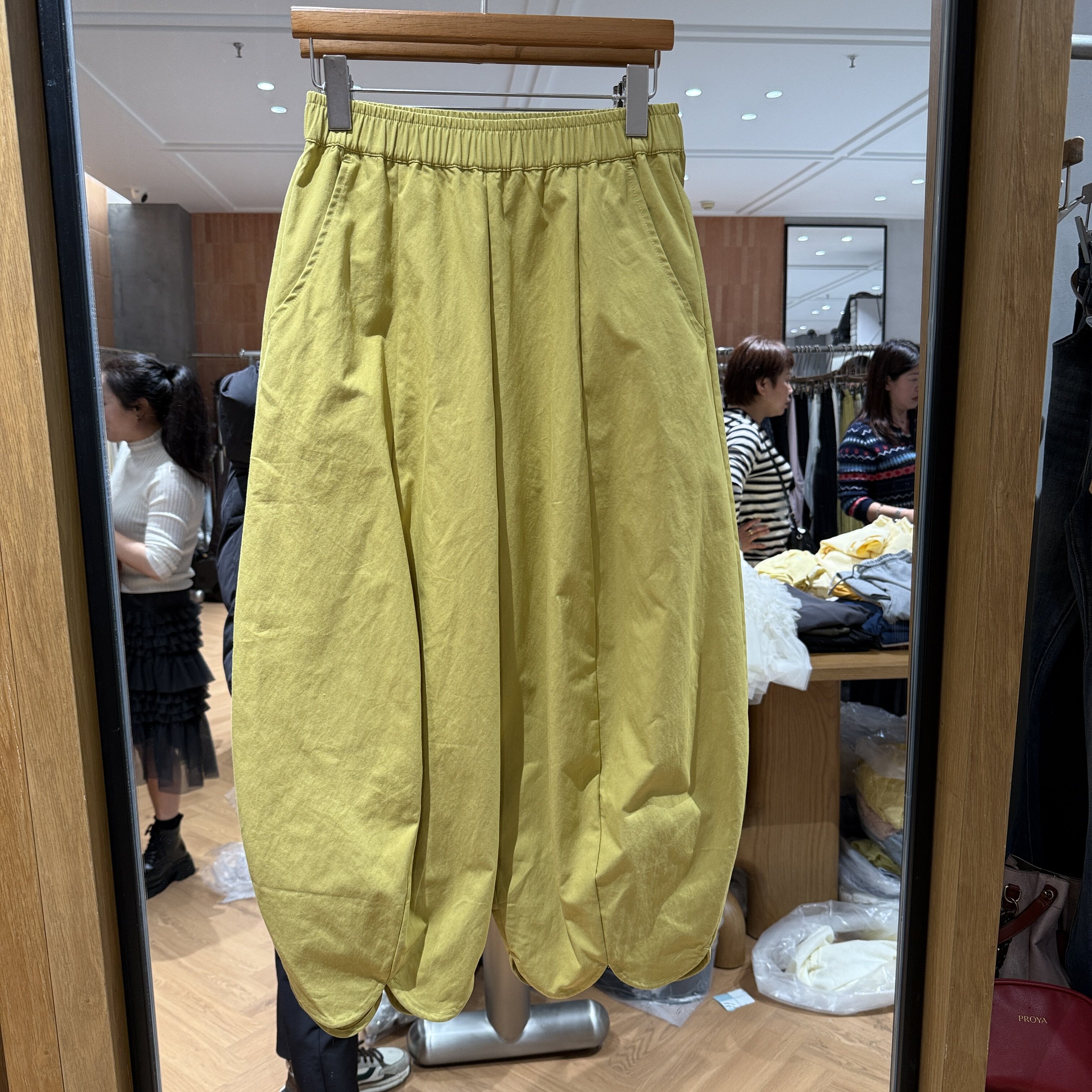 欧洲站2026春款松紧腰裤脚缺口设计好看百搭时髦休闲萝卜裤88867