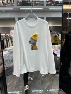 T恤上衣女8802 圆领卡通印花宽松百搭显瘦长袖 欧洲站2025冬季 新款