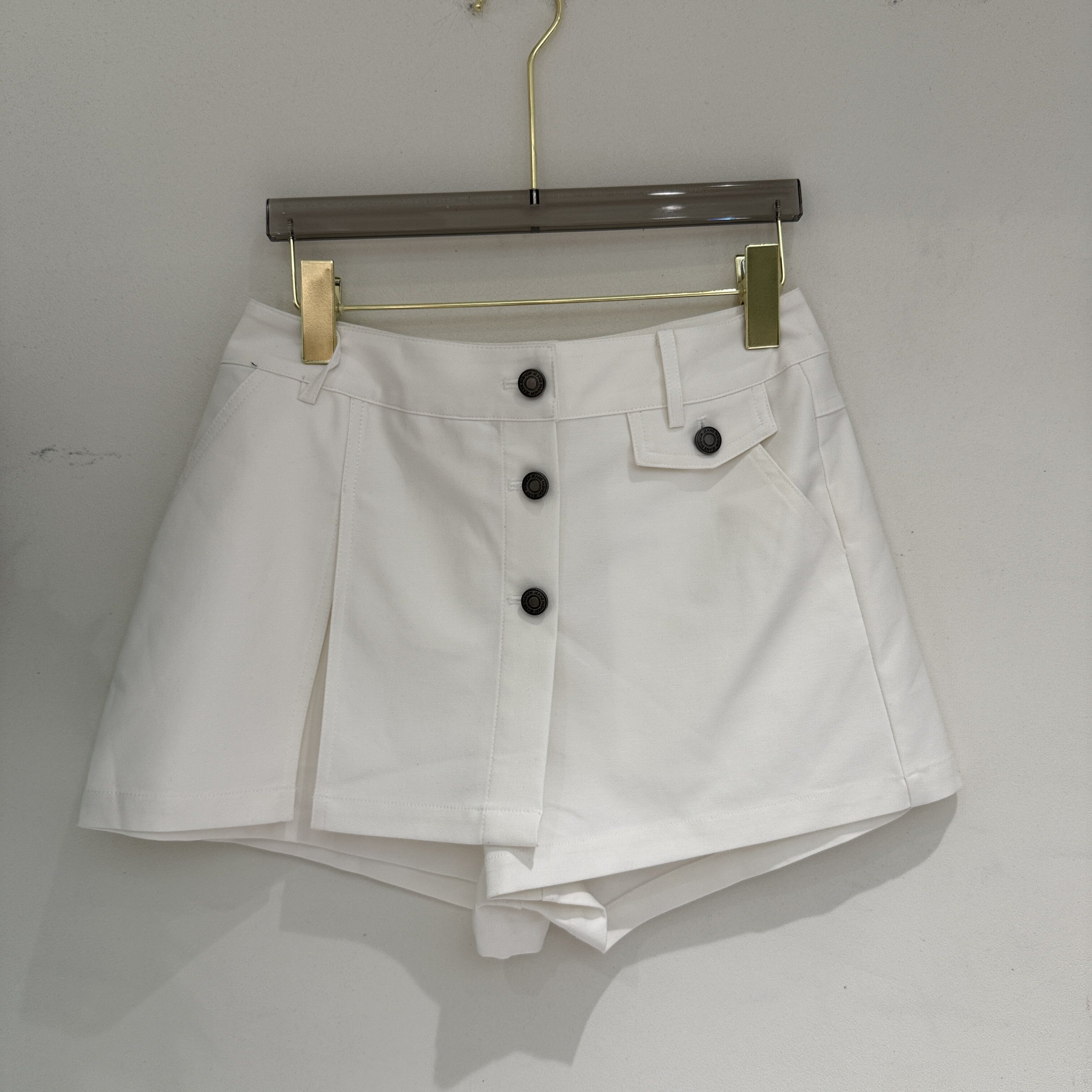 欧洲站2026夏季新款中高腰单排扣显瘦时尚女士A版不规则裤裙25575