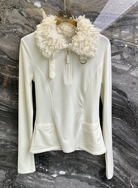 欧洲站2025冬季新款翻领纯色百搭高级感长袖加厚长袖上衣女35251